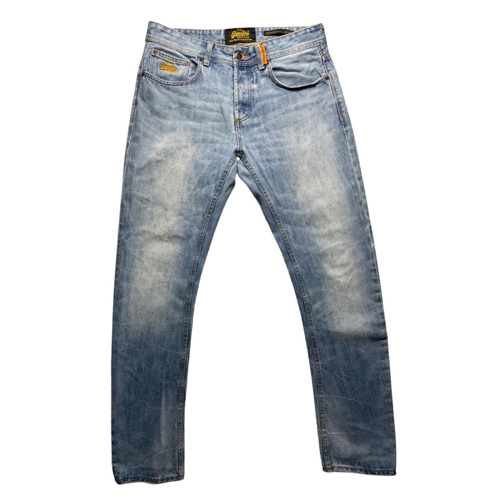 Superdry Copperfill Loose Selvedge Jeans Men's 32x32 Relaxed Copper Black Denim